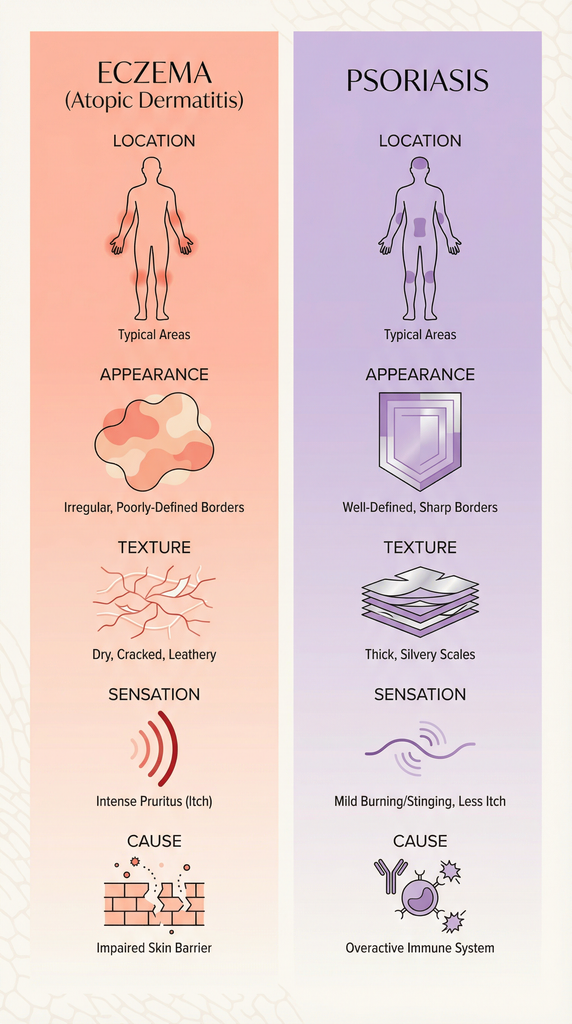 Eczema vs psoriasis: How to tell the difference