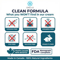 Orellis eczema cream clean formula - steroid, fragrance and paraben free